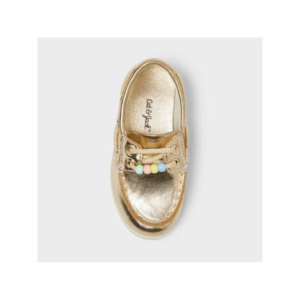 Baby Girl Hampton Boat Shoes by Cat & Jack Gold Size 6 New With Tags